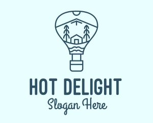 Blue Hot Air Balloon logo design