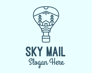 Blue Hot Air Balloon logo design