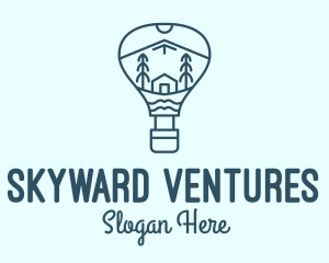 Blue Hot Air Balloon logo design