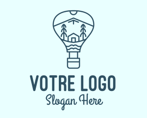 Vacation - Blue Hot Air Balloon logo design