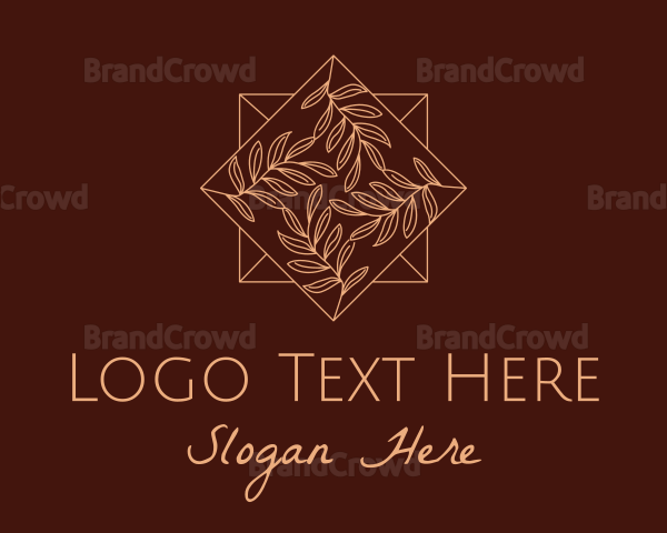 Brown Organic Leaves Logo