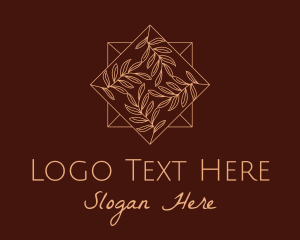 Herb - Brown Organic Leaves logo design