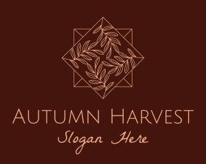 Brown Organic Leaves logo design