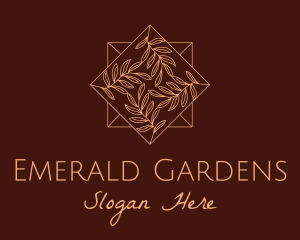 Brown Organic Leaves logo design