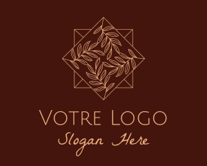 Tree Planting - Brown Organic Leaves logo design