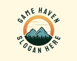 Mountain - Sunset Outdoor Hiking logo design