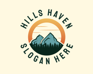 Sunset Outdoor Hiking logo design