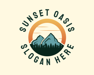 Sunset Outdoor Hiking logo design