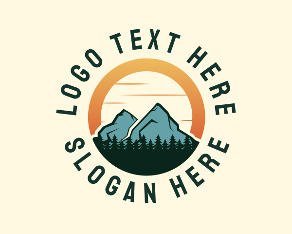 Mountain - Sunset Outdoor Hiking logo design