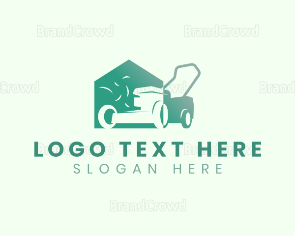 Lawn Mower Yard Landscaping Logo