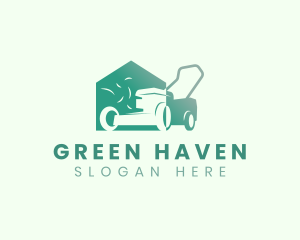 Lawn Mower Yard Landscaping logo design