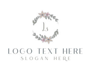 Organic Floral Wreath Logo