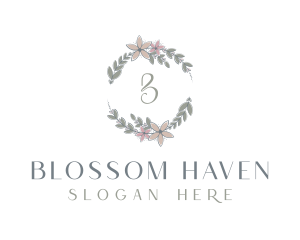 Flowers - Organic Floral Wreath logo design