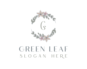 Organic Floral Wreath logo design