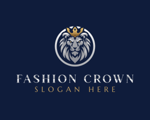 Luxury Lion Crown logo design