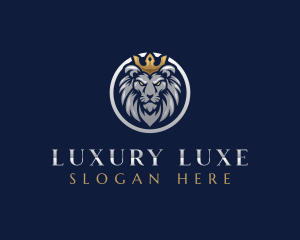 Luxury Lion Crown logo design