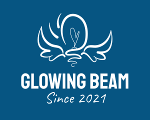 Wings Light Bulb  logo design