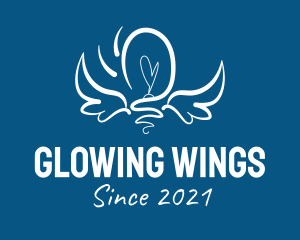 Wings Light Bulb  logo design