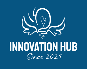 Incubator - Wings Light Bulb logo design