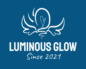 Illuminated - Wings Light Bulb logo design