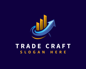 Trading - Arrow Trading Graph logo design