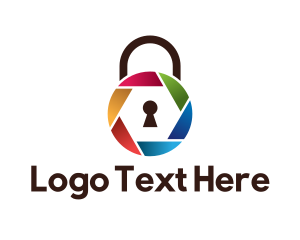Lock - Camera Shutter Padlock logo design