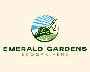 Lawn Grass Mower logo design