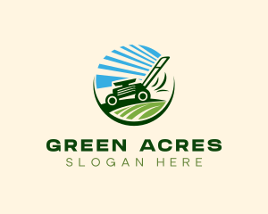 Mowing - Lawn Grass Mower logo design