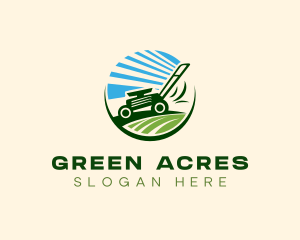 Lawn Grass Mower logo design