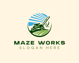 Lawn Grass Mower logo design