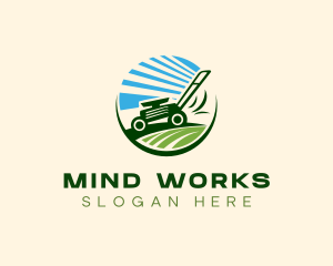 Lawn Grass Mower logo design