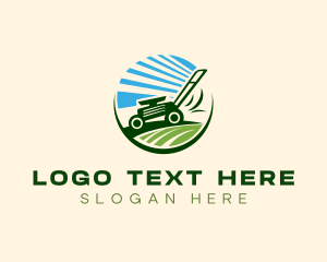 Vegetation - Lawn Grass Mower logo design