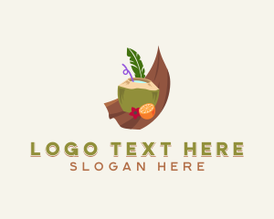 Coconut - Tropical Coconut Juice logo design