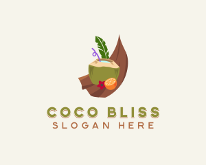 Coconut - Tropical Coconut Juice logo design