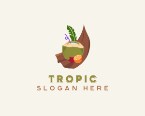 Tropical Coconut Juice logo design