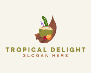 Tropical Coconut Juice logo design