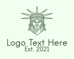 America - Green Head Liberty logo design