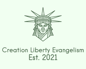 Green Head Liberty logo design