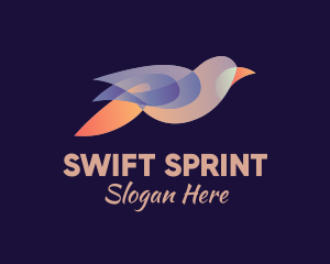 Gradient Sparrow Bird logo design