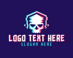 Anaglyph Skull DJ Logo