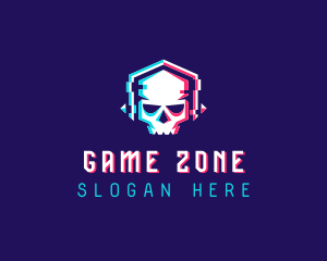 Anaglyph Skull DJ logo design