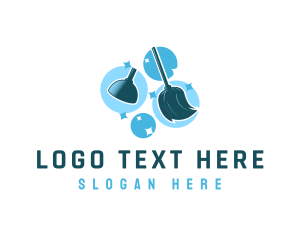 Disinfect - Mop Plunger Sanitation logo design
