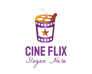 Movie - Movie Theater Instant Noodles logo design