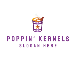 Popcorn - Movie Theater Instant Noodles logo design