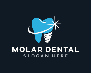 Molar - Dental Tooth Implant logo design