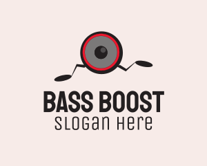 Subwoofer - Running Audio Speakers logo design