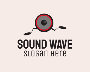 Stereo - Running Audio Speakers logo design