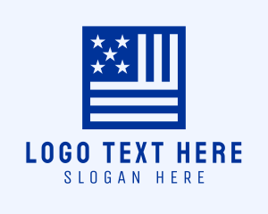 American Flag Banner Logo