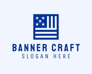 American Flag Banner logo design