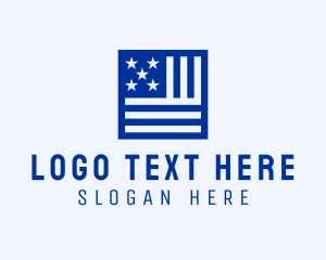 Usa - American Flag Banner logo design